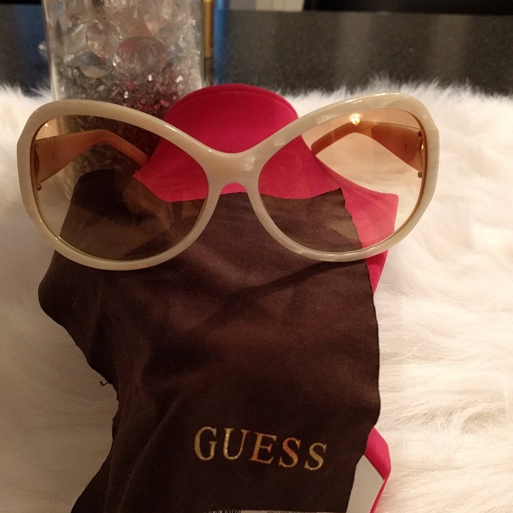 Guess white sunglasses